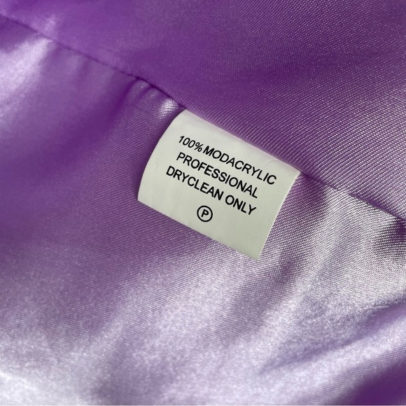 Libra Purple Faux Fox Fur Vintage Style Opera Coat - Picture 8 of 8